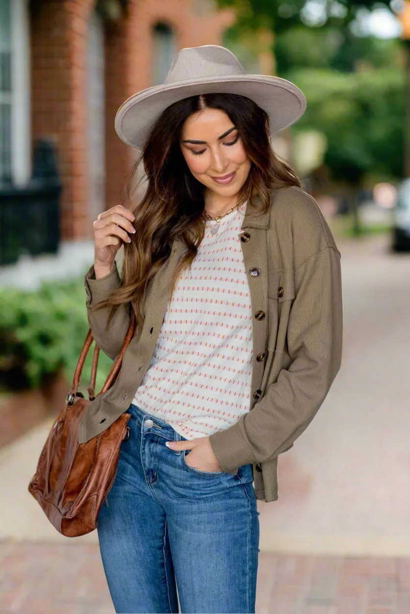 Thermal Raw Edge Shacket