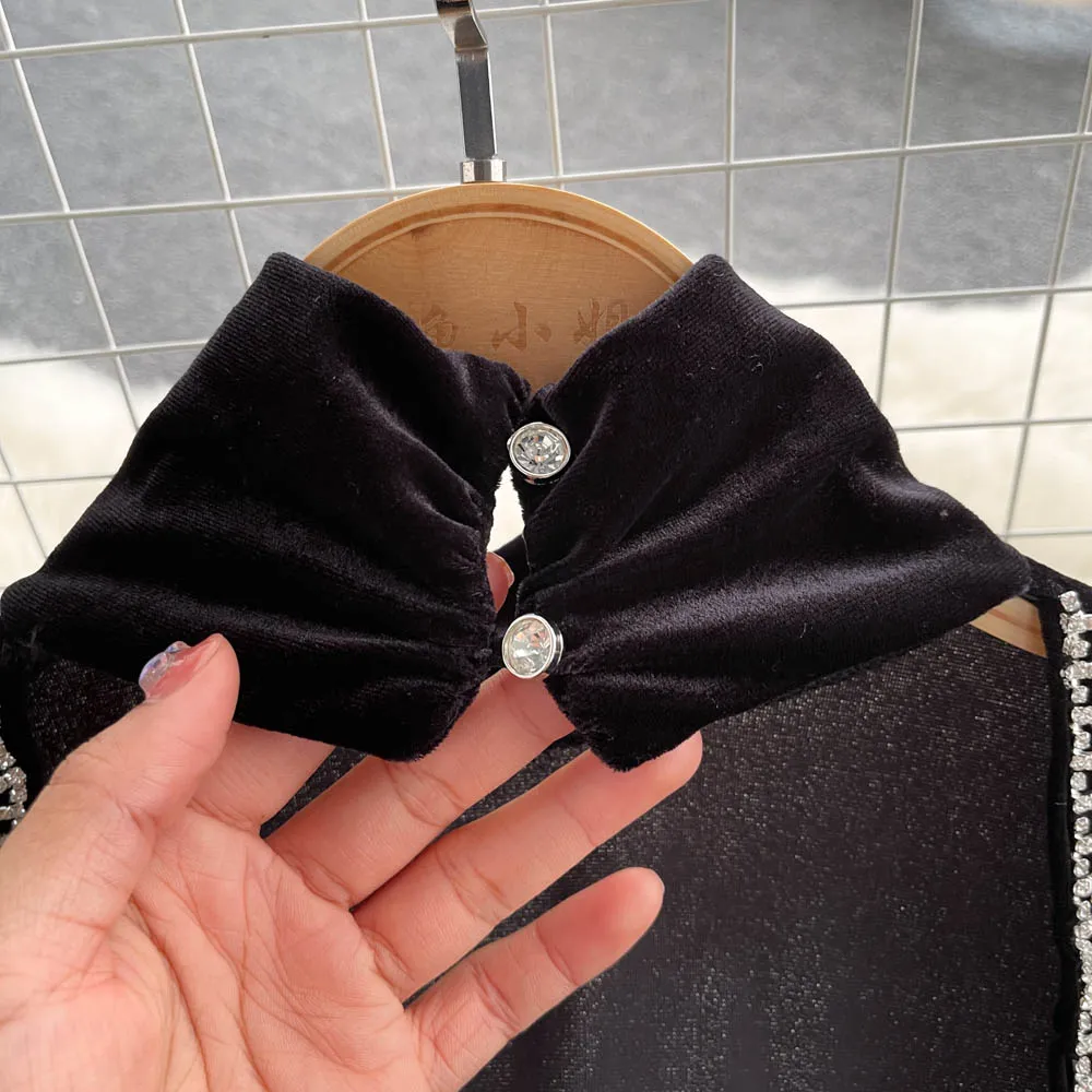 Turtleneck Velvet Open Back Dress