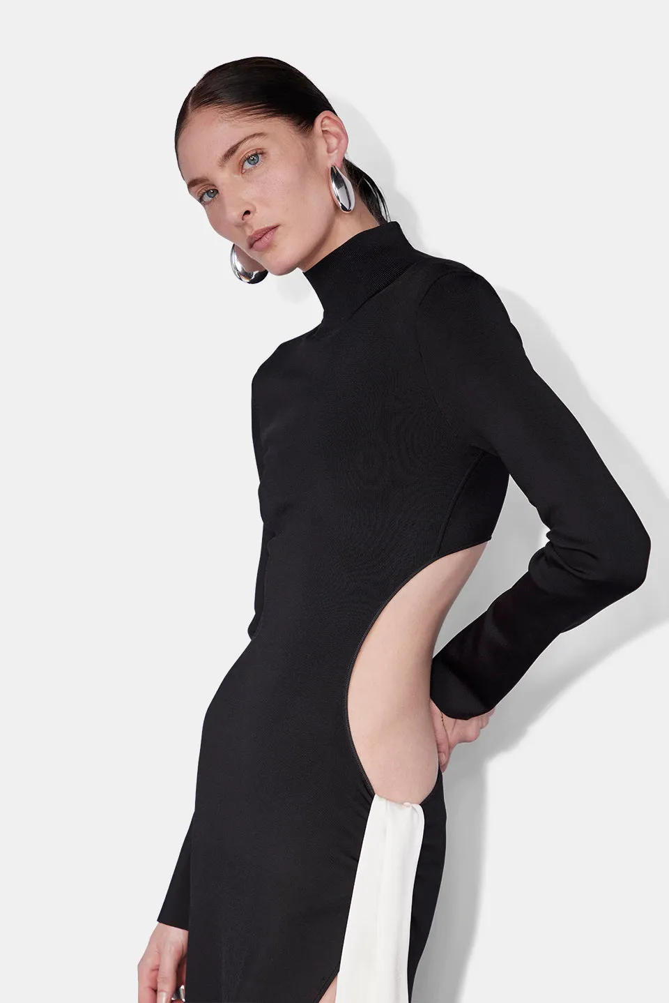 Twisted Cindy Dress - Black & White
