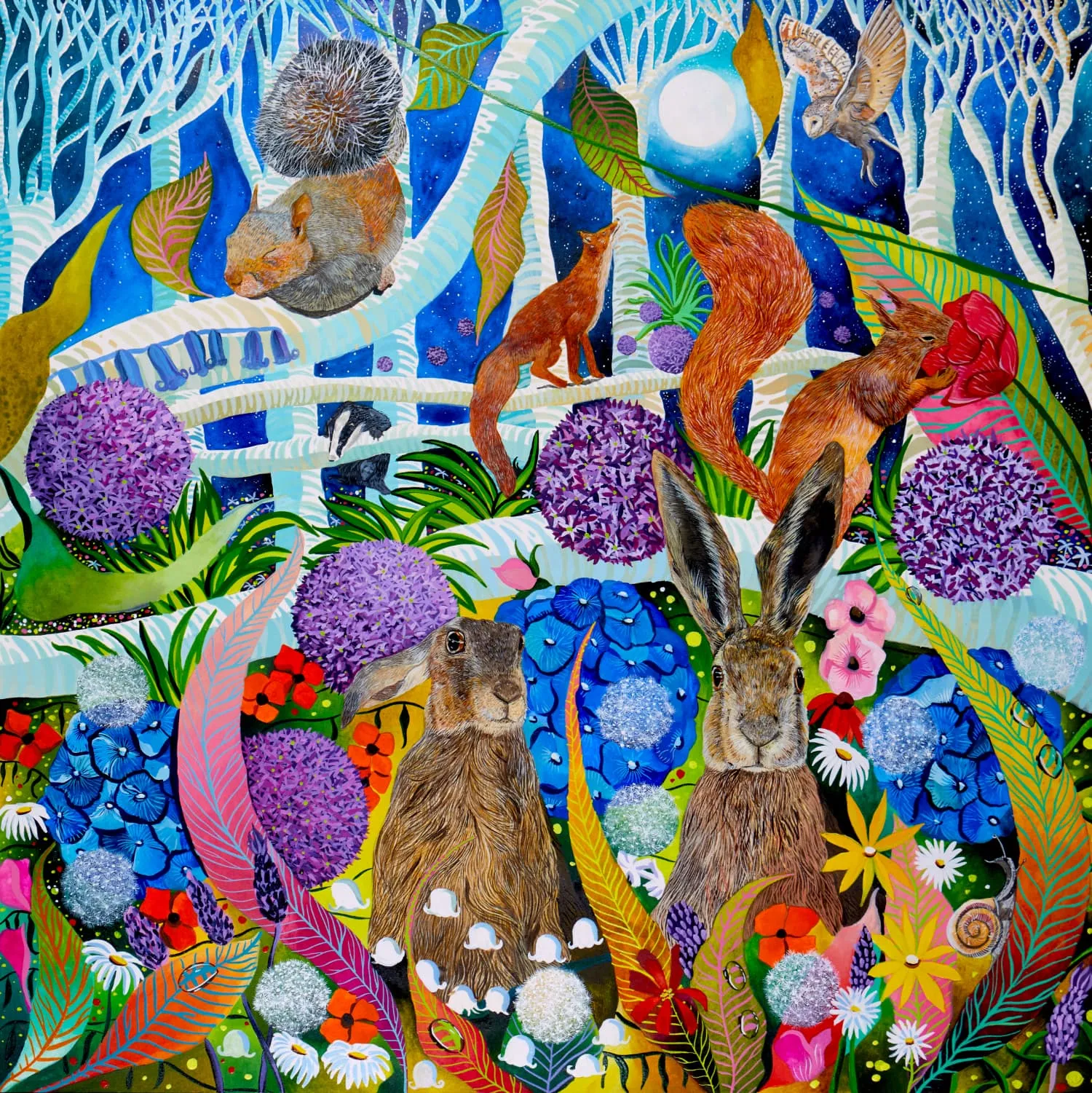 Two Hares - Art Print