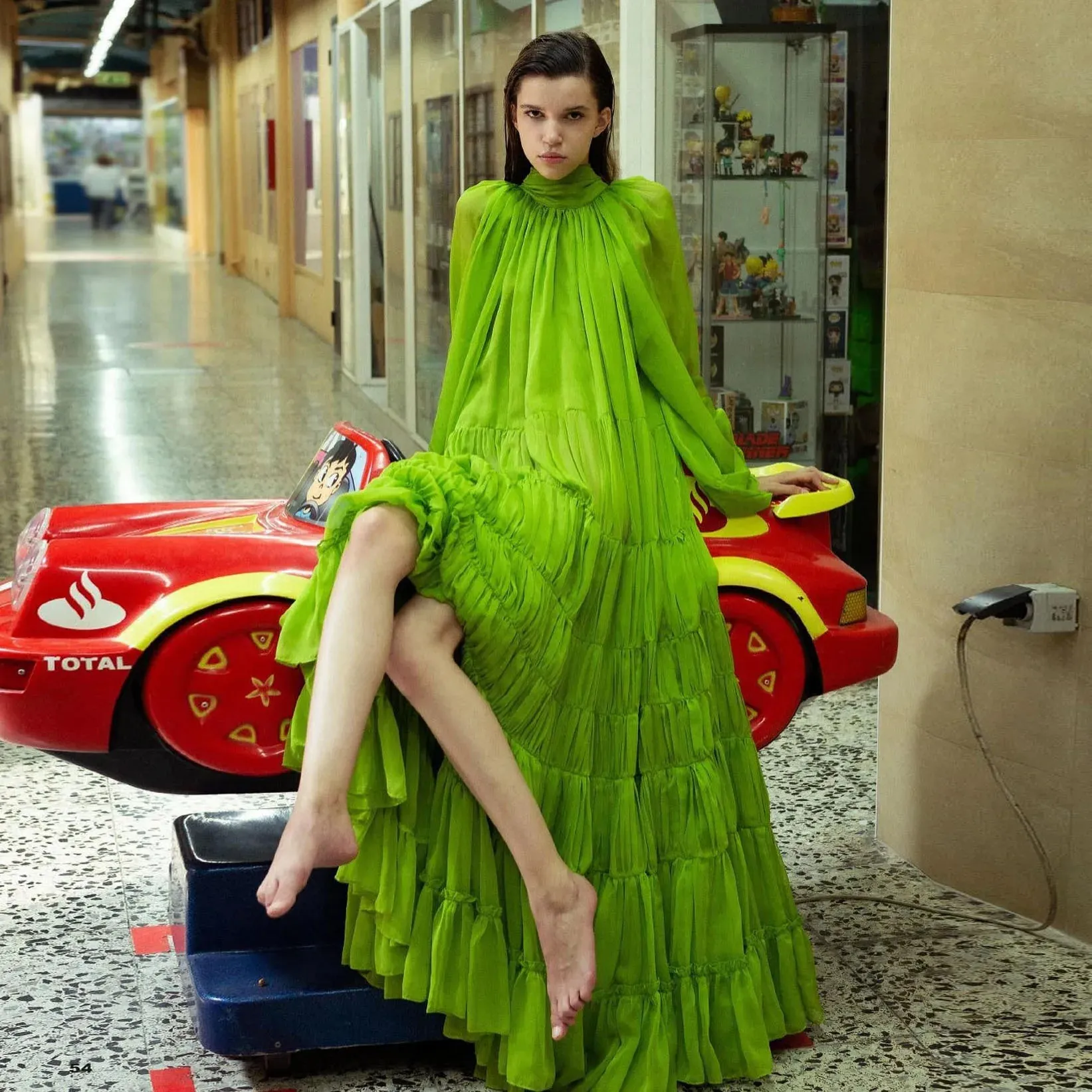Vevesc Fashion Light Green Puff Sleeves Long Chiffon Women Maxi Dresses Open Black High Collar Big Bow A-line Female Maxi Gowns