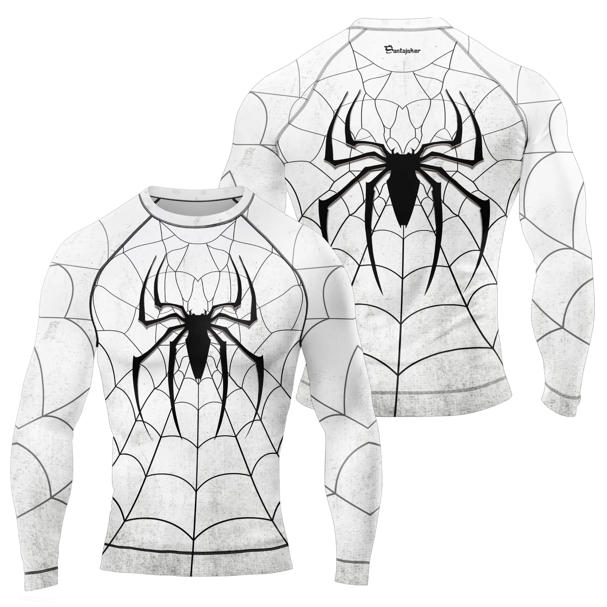 White Spider's Web Trap Men's Long Sleeve Rash Guard