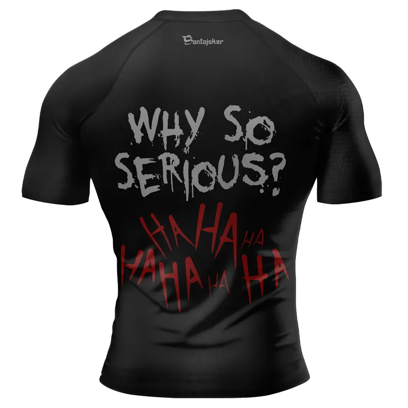 Why So Serious Joker Black Men's Short Sleeve Rash Guard