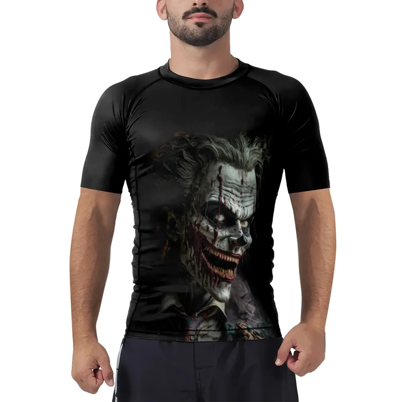 Why So Serious Joker Black Men's Short Sleeve Rash Guard