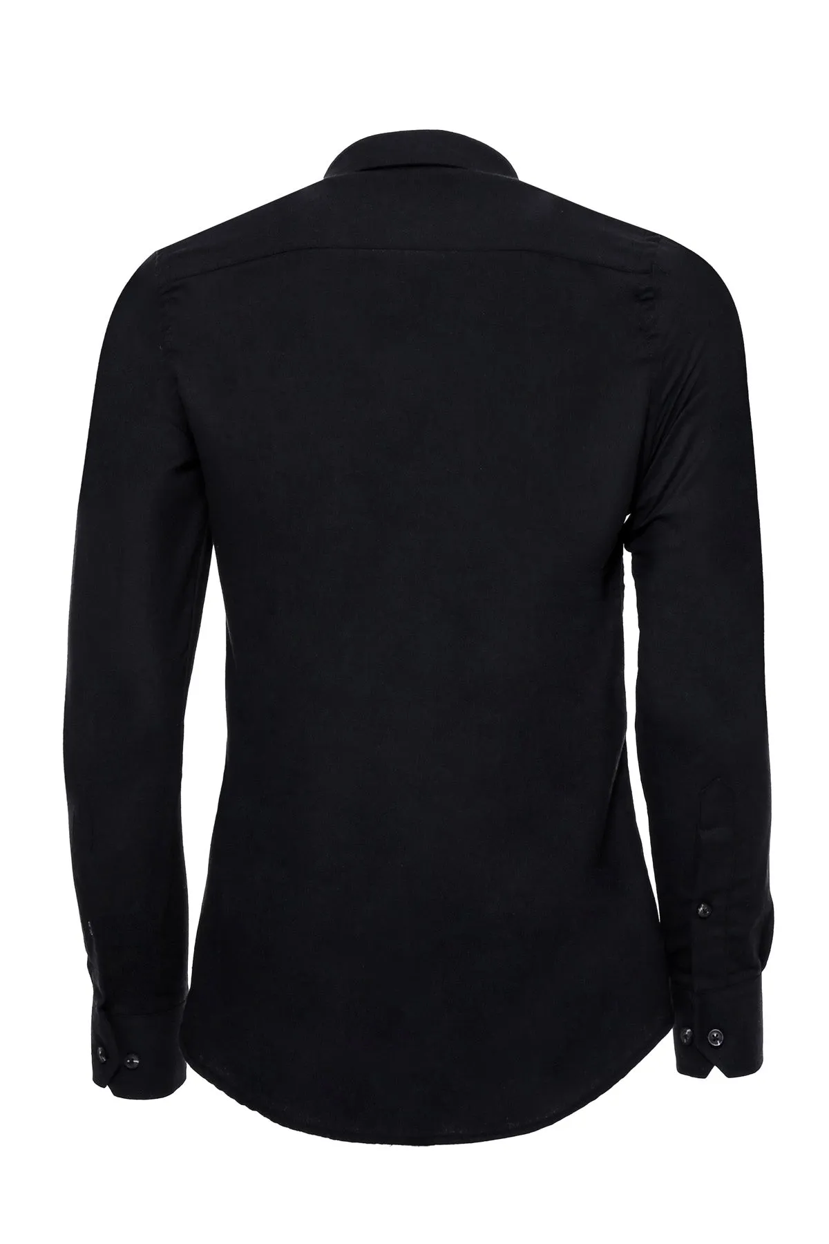 WSS Plain Slim Fit Black Men Lumberjack Shirt  - Singen
