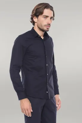 WSS Plain Slim Fit Black Men Lumberjack Shirt  - Singen